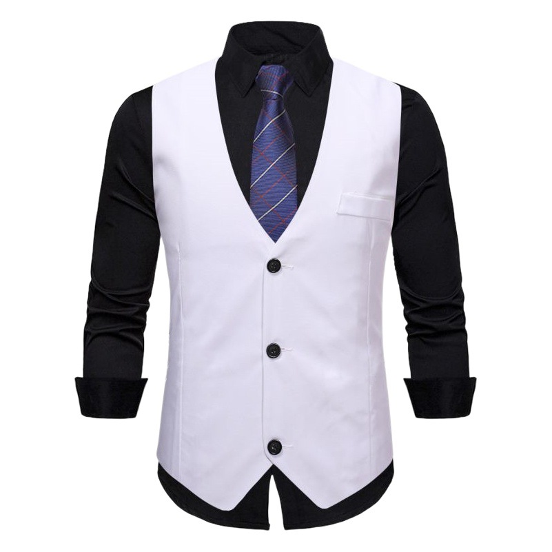 Chaleco de Vestir Elegante para Hombre Mezcla de Algodón Corte Entallado para Bodas y Oficina