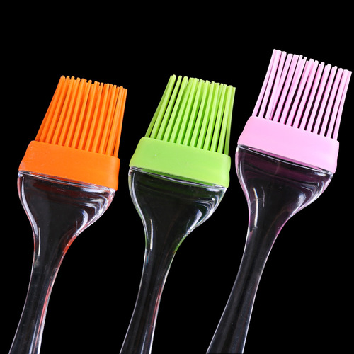 High-temperature resistant, hair-free barbecue brush, food seasoning brush, split-type crystal handle silicone brush, wholesale