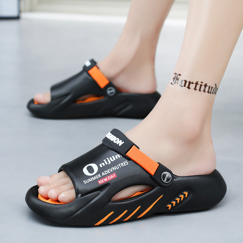 Coconut sandals men's summer non-slip wear-resistant outdoor wear shit feeling internet celebrity sandals driving dual-use plus size hole shoes