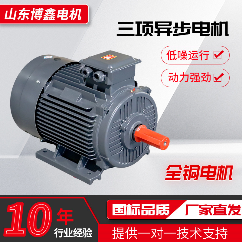 YE3 series three-phase asynchronous motor 380V national standard four-pole energy-efficient pure copper wire motor 18.5/22/30