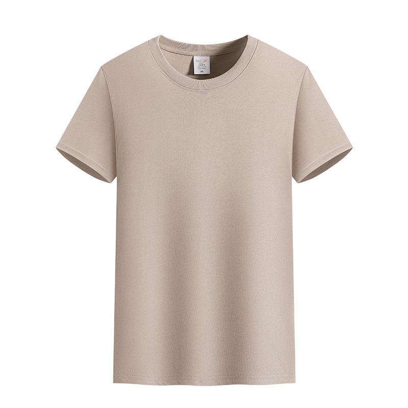 Directo de fábrica 220g de verano pesado cuello redondo manga corta suave piel-amigable equipo uniforme Camiseta de algodón logotipo impreso personalizado