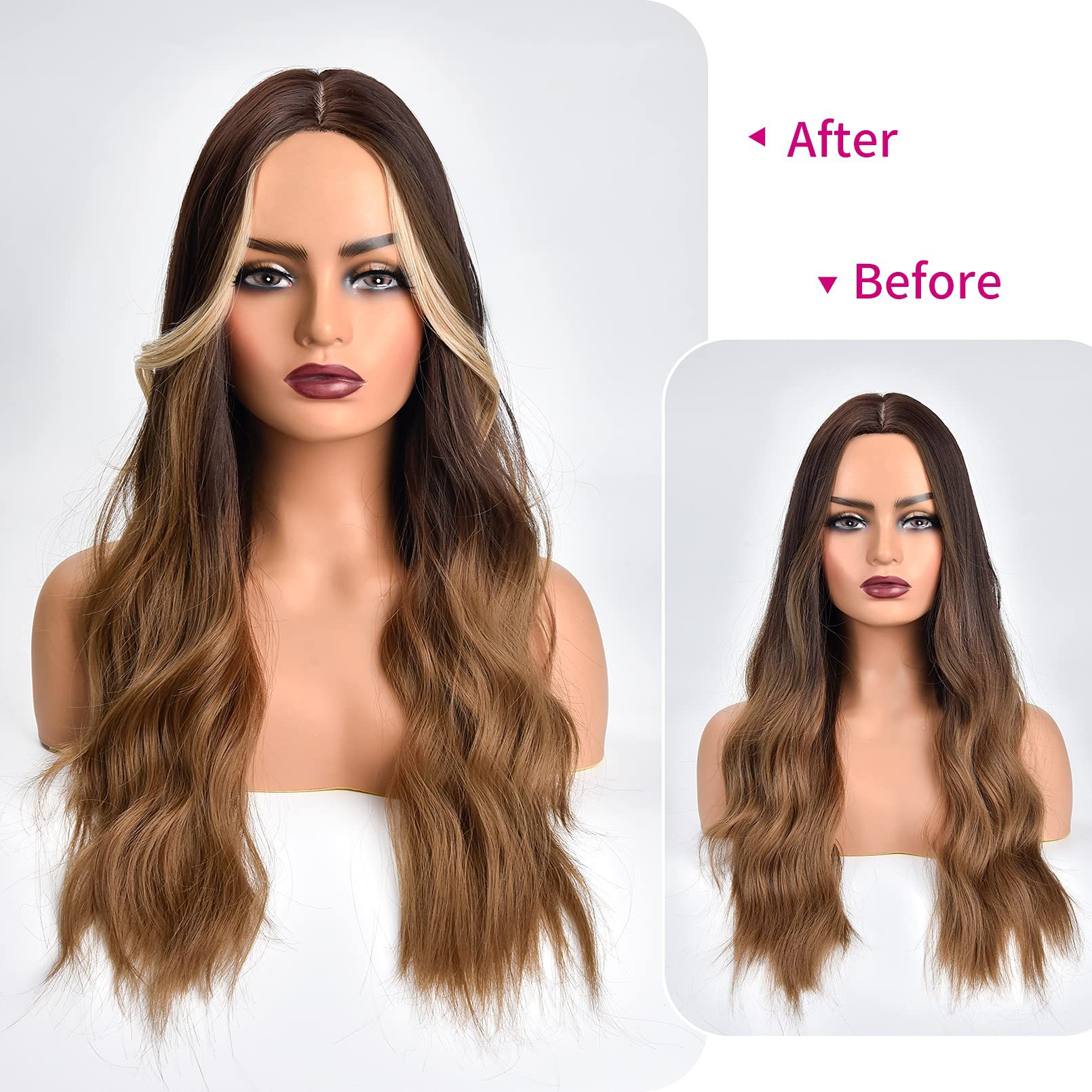 Long Xu Bangs peluca en línea celebridad de media longitud Peluca de ocho caracteres Bangs peluca mujer natural falso Bangs