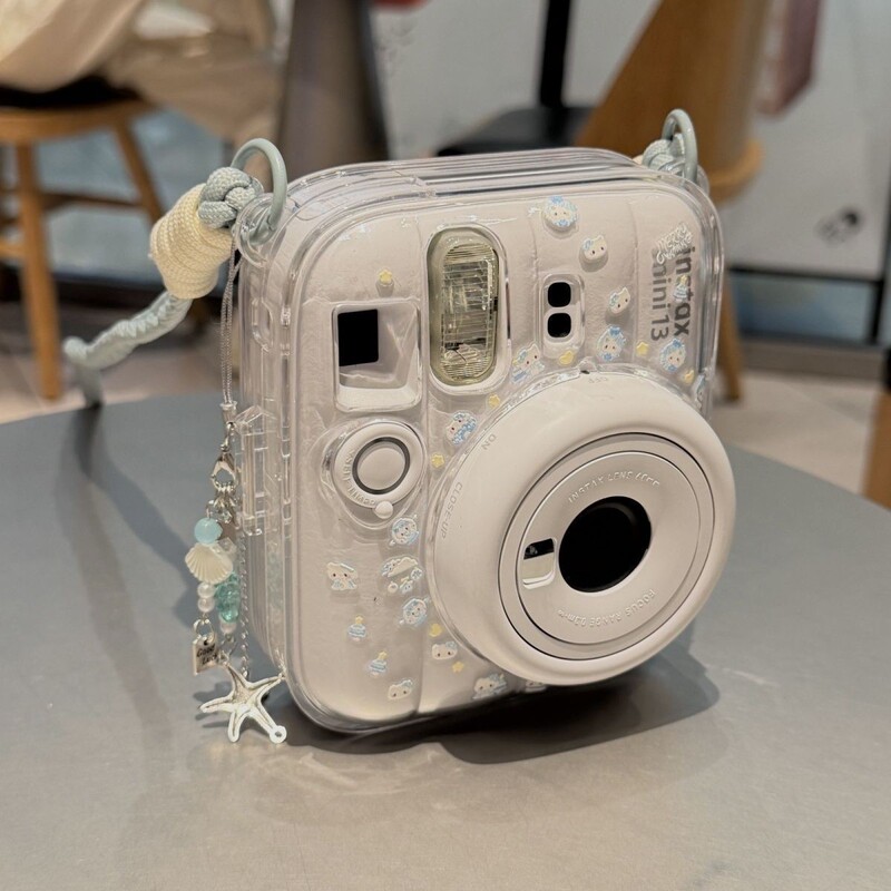 Fujifilm Instax Mini13 Transparent Case Crystal Protective Camera Chain Fujifilm Instax Mini13 Transparent Case Crystal Protective Camera Chain