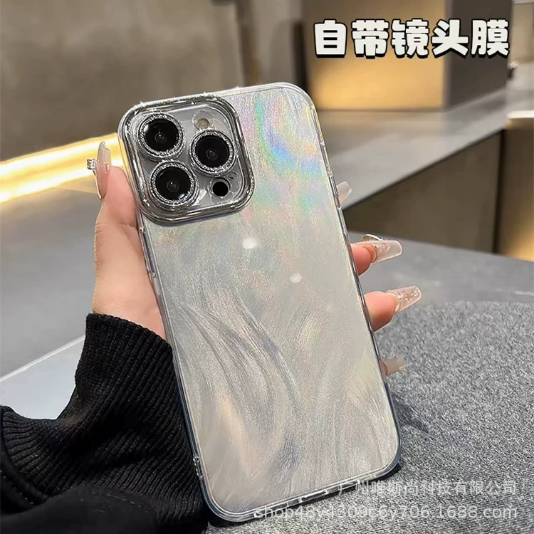 Пленка линзы с блестяным сверлом подходит для Apple 15pro чехол для мобильного телефона iphone14 с рисунком лисы 13 серебряного лазера