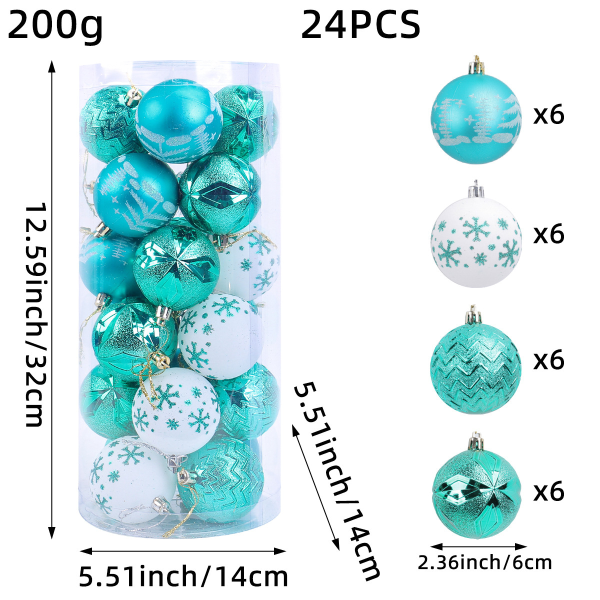 Navidad transfronteriza pintada bola de Navidad decoración bola de plástico galvanizado de forma especial set de árbol de Navidad colgante bola de barril