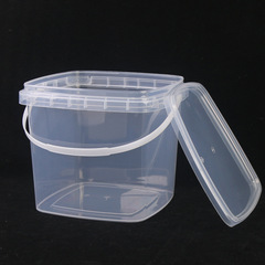 Wholesale 5-gallon square bucket, transparent white plastic bucket, light tight seal with lid and handle supply