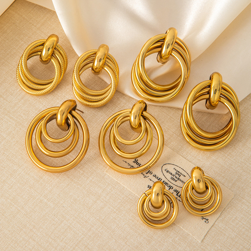 Casual, Daily Occasion 1 Pair Simple Style Geometric Heart Shape Plating 304 Stainless Steel Drop Earrings Ear Studs