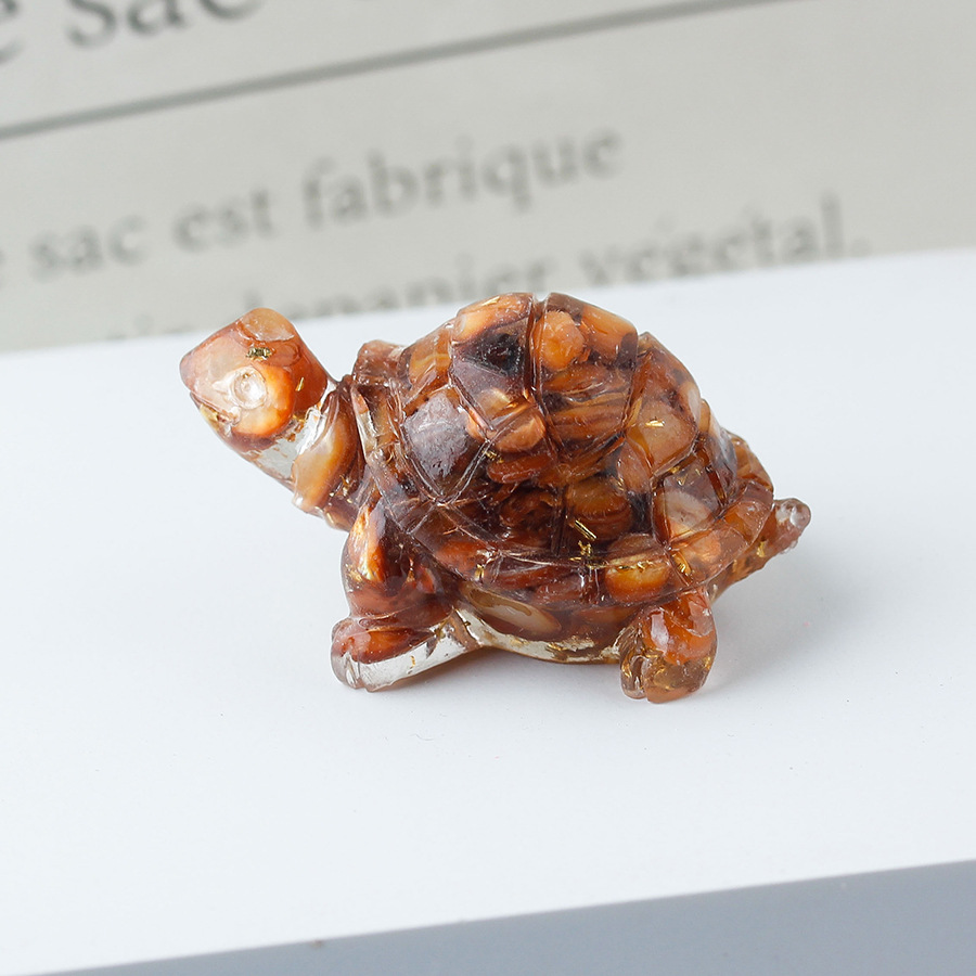 Cristal natural Animal Cristal blanco Cute Little Turtle Decoración creativa Adornos de escritorio Artesanías Decoración de coche