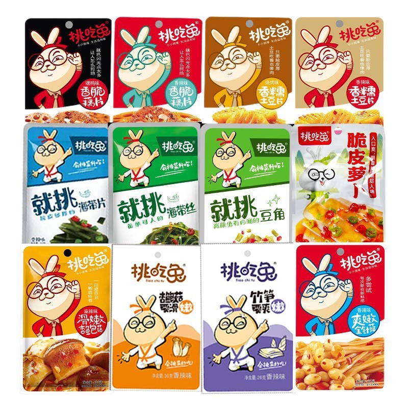 挑吃兔金针菇海带丝狼牙土豆片竹笋旗舰开袋即食桃吃兔素菜小零食|undefined