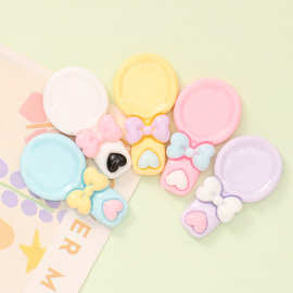 可爱蝴蝶结爱心勺子 diy奶油胶手机壳钥匙扣洞洞鞋扣发夹树脂饰品