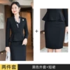 Black suit+black skirt