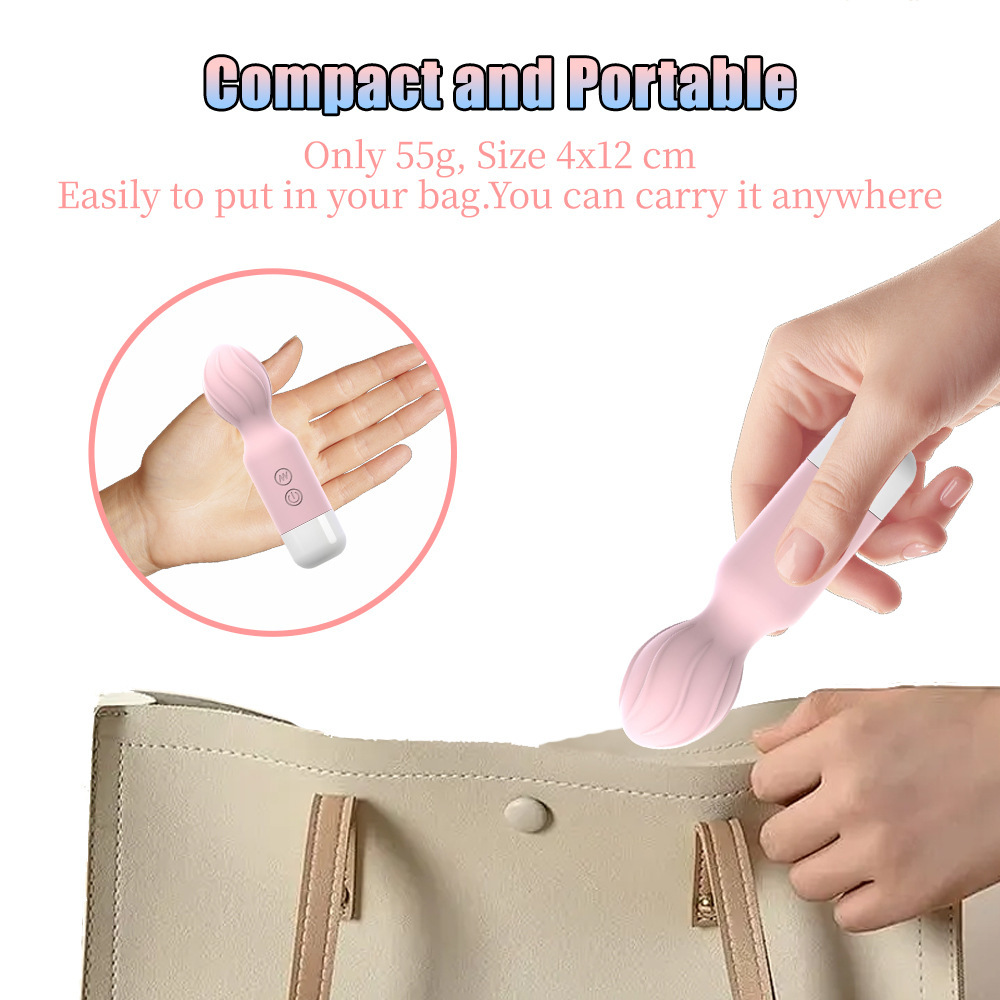 Mini wibrator av stick akumulatorowy silikonowy dla kobiet_voghion.com