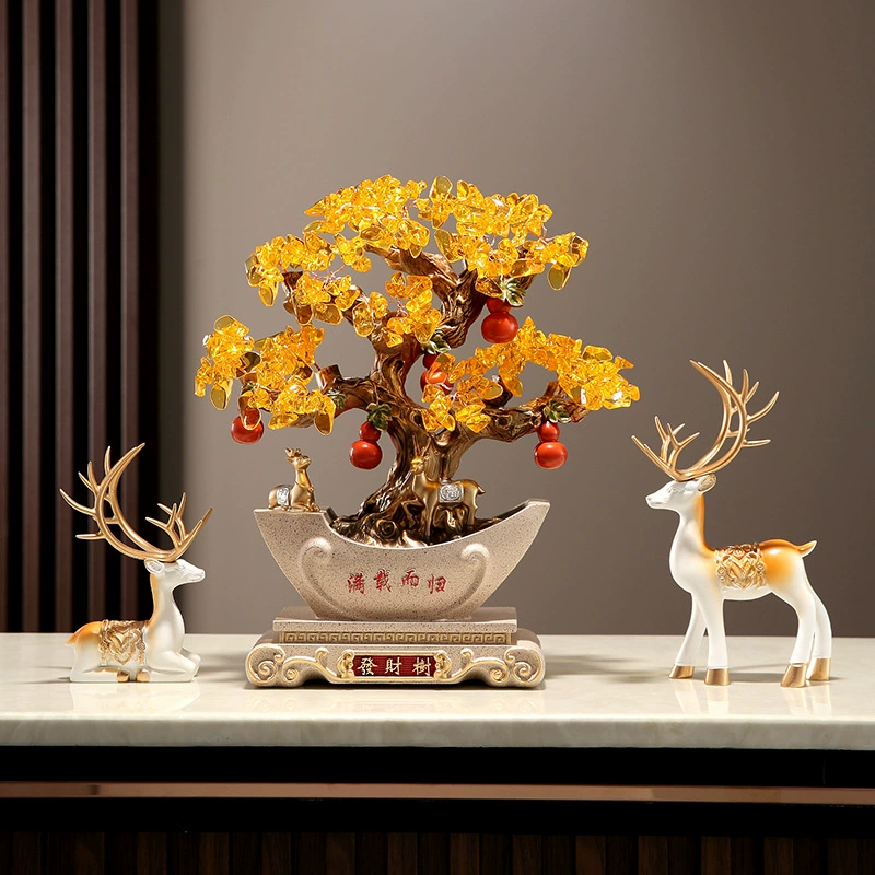 Возврат с полной загрузкой Наличный Дерево Украшения Подарок Открытие Кристалл Дерево Фортуны Главная Гостиная Винный шкаф Украшения