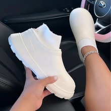 ins秋冬欧美网红热销新款增高加厚底棉拖鞋女士居家休闲棉拖slide