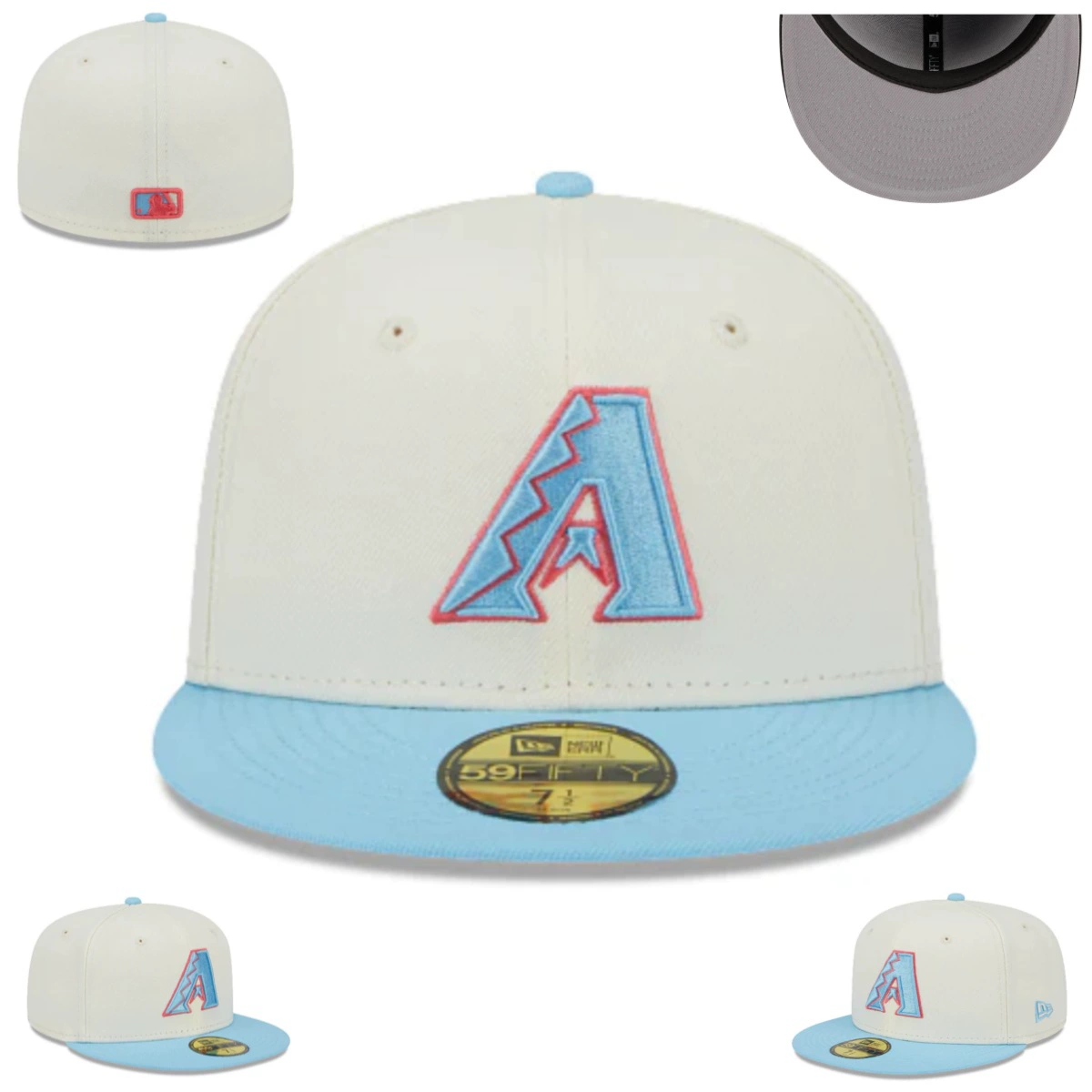 Формированная бейсболка размера Arizona Diamondbacks с одной стороны вышивкой, закрытая кепка, солнцезащита, козырек
