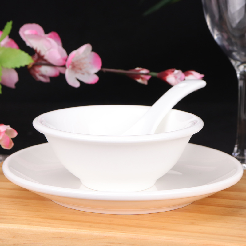 Thickened Tableware Dinner Plate Thickened Bowl Ceramic Restaurant Shatter-resistant Pure White Hotel Dishes Spoon Cup Hotel Tableware Thickened Tableware Dinner Plate Thickened Bowl Ceramic Restaurant Shatter-resistant Pure White Hotel Dishes Spoon Cup Hotel Tableware