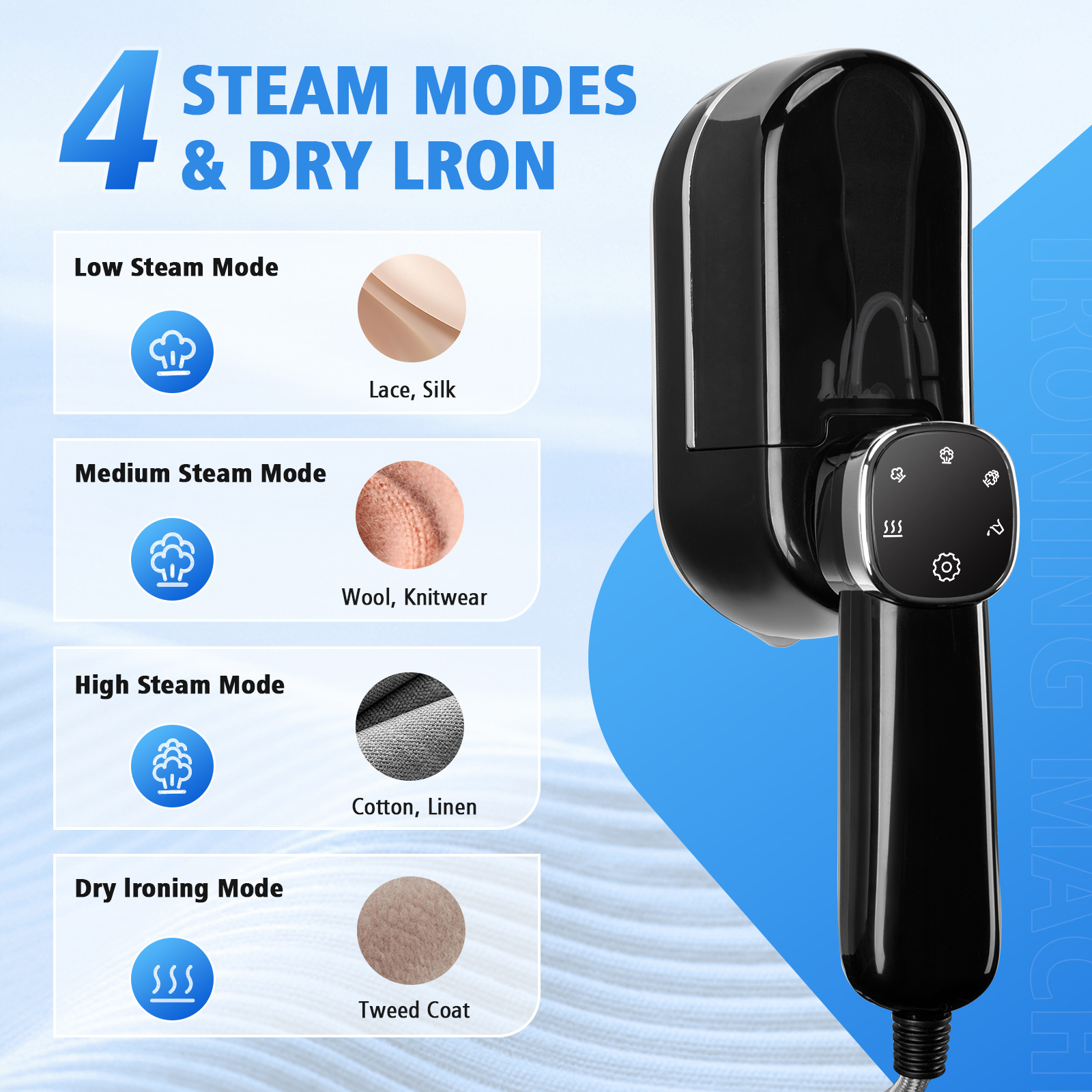 Handheld Garment Steamer Electric Iron With Detachable Water Tank_voghion.com