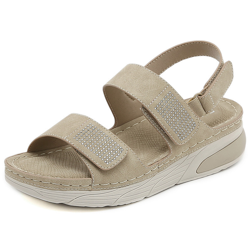 8275-3 Nuevas sandalias ligeras 2025MD deportivas casuales de diamante velcro de suela gruesa de sutura zapatos de mujer de tamaño grande
