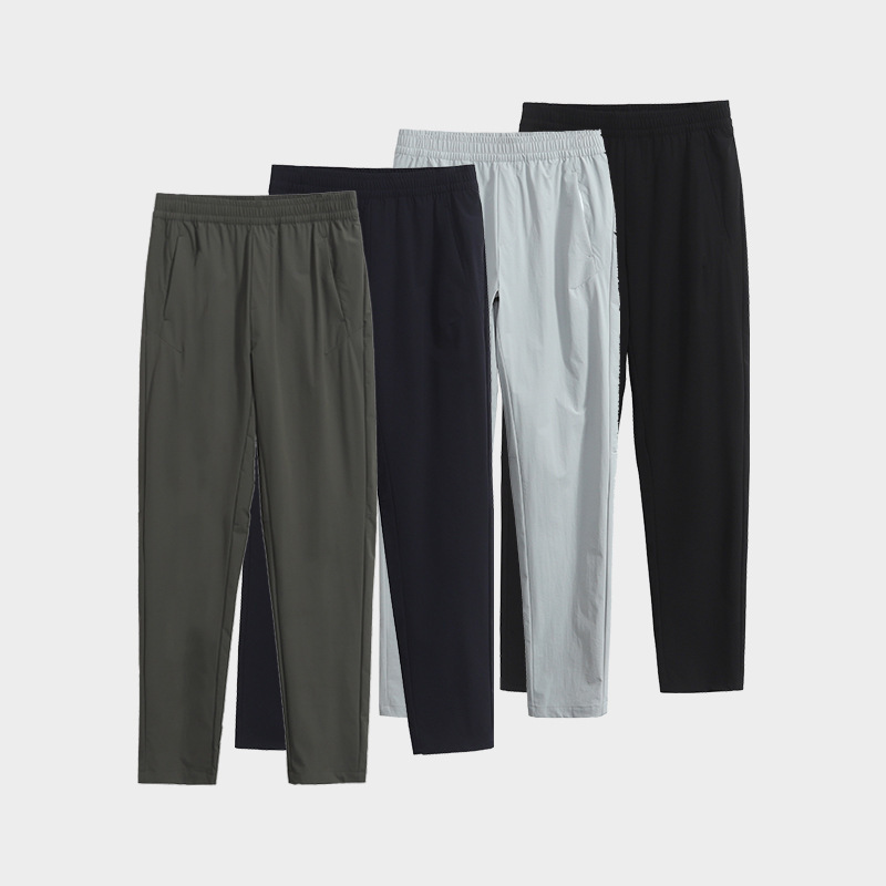 Summer Men's Woven Casual Pants, Cool and Water-Repellent High-End Pants, Quick-Drying Trousers, Men's Cool Business Pants, Ice Silk Pants