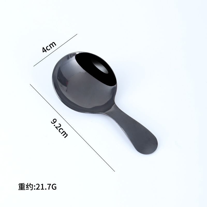 304 cuchara de acero inoxidable subred rojo coreano creativo mango corto cuchara de los niños lindo postre helado cuchara té Chapado en titanio cuchara redonda