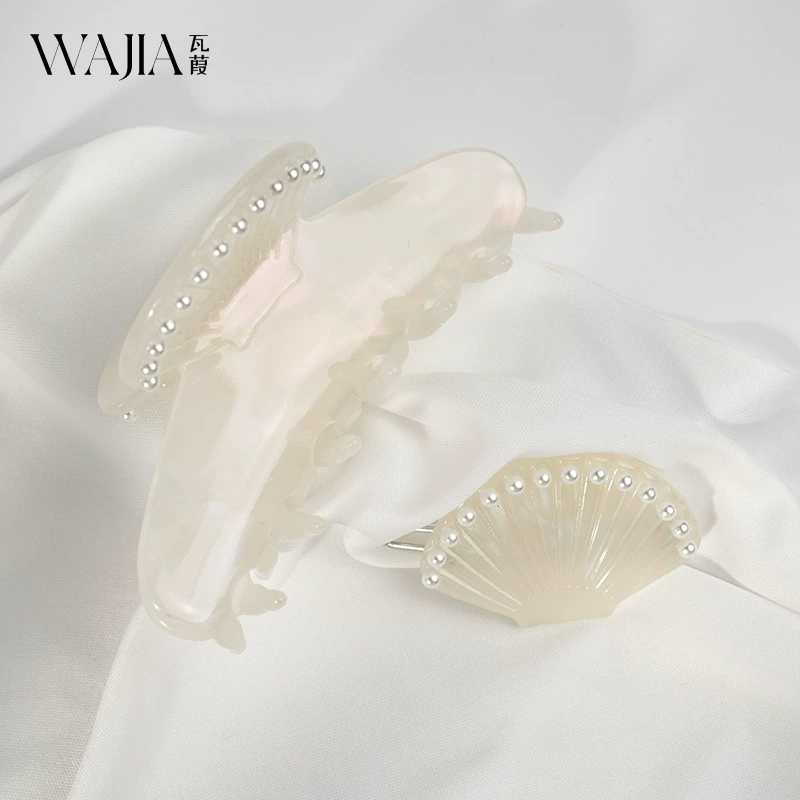 Крабовая булавка с жемчужиной, заколка для волос, акула, Hairpin, французский стиль, стиль легкой роскоши, стиль высокого качества