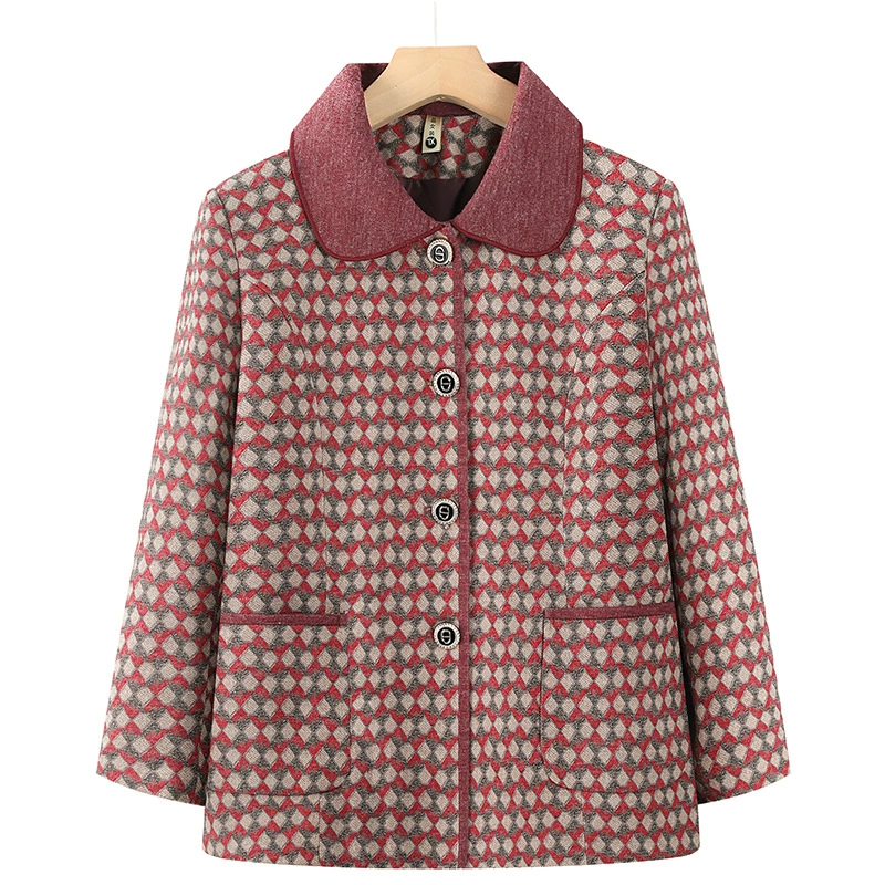 Мама весенняя новая куртка среднего и пожилого возраста топ женщина 60 лет 70 бабушка весна и осень старуха свекровь одежда