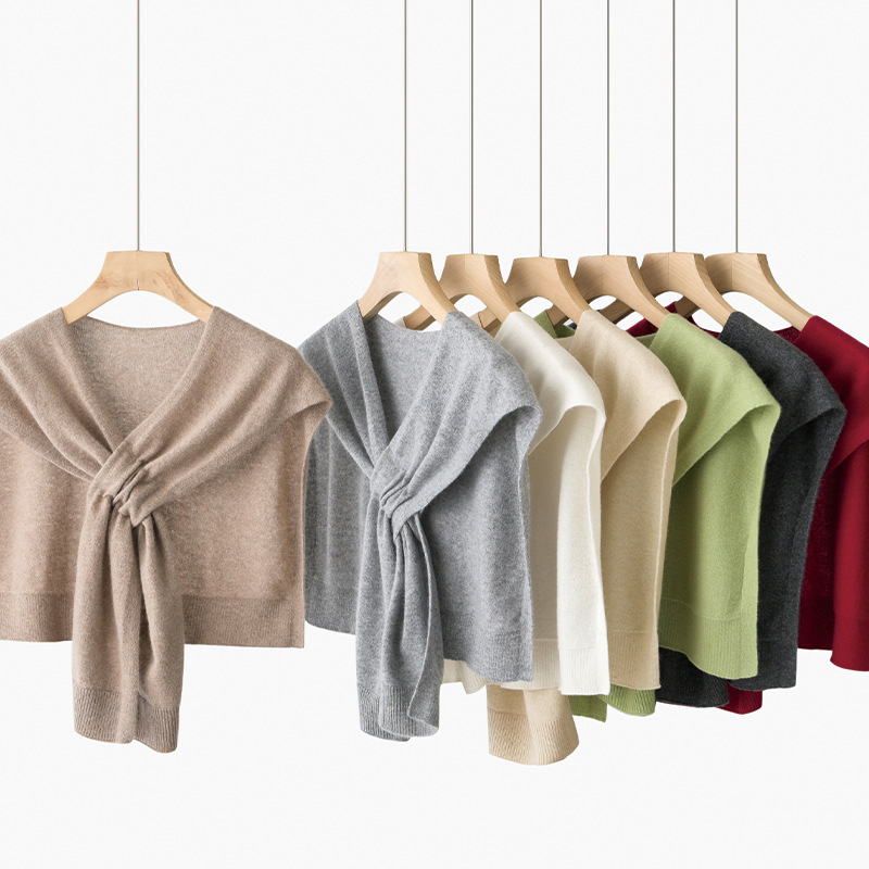 Nantao Sweater Cardigan Made of Pure Cashmere, Can Be Tied at the Waist, Versatile Shawl for Women, Outerwear Shoulder Wrap Scarf for Layering and Air Conditioning Protection