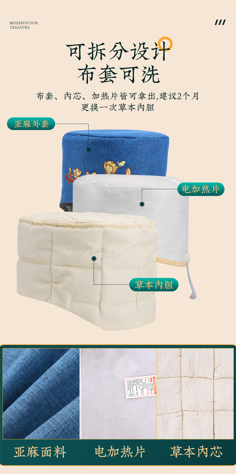 Electric Moxibustion Cap with Mugwort Liner Heated Head Warmth Cap for Home Wellness Use in use