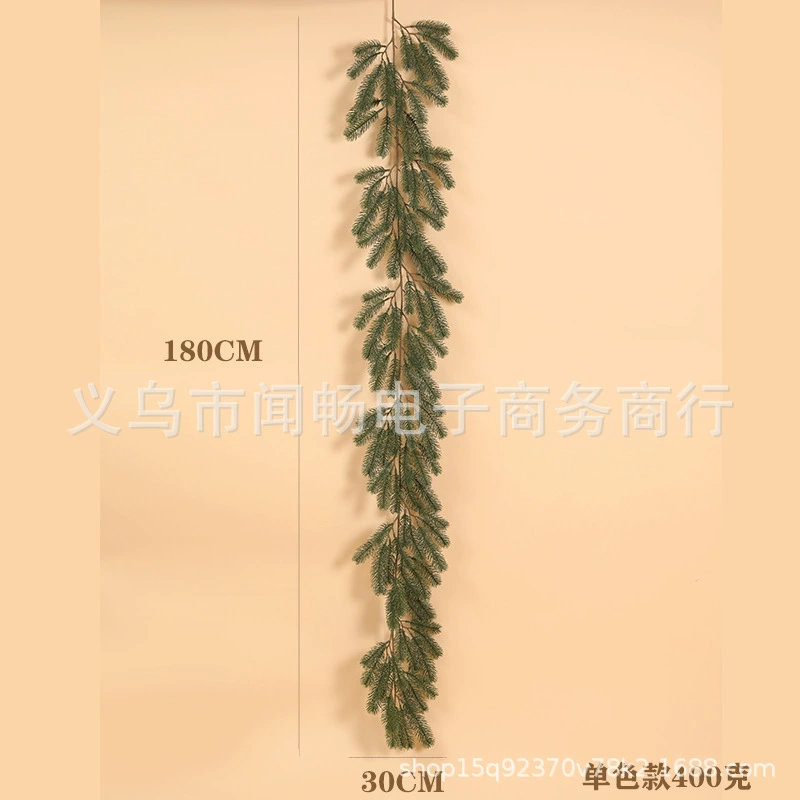Праздничная ротанговая гирлянда 1,8 м, имитация pine из PE, короткая/длинная, варианты с инеем или ягодами