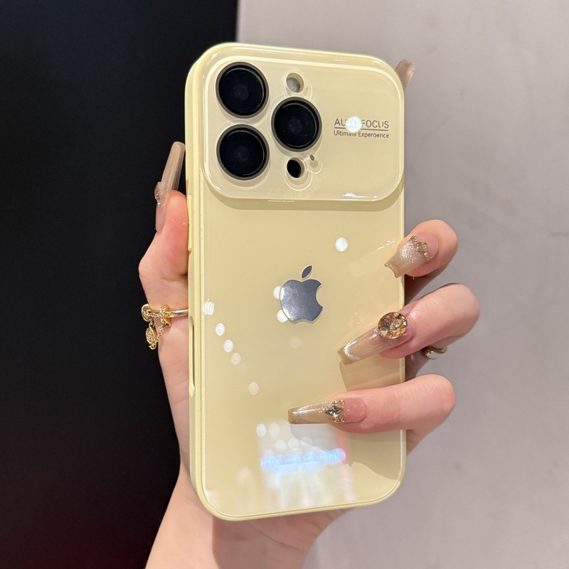 冰感马卡龙大视窗适用iPhone16手机壳15纯色14情侣13新款12带标版|undefined