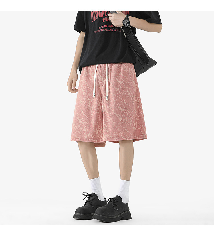 Men's Plus Size Casual Shorts Hong Kong Style Summer Thin Loose Straight Breathable Five Point Shorts Versatile Men's Clothing_viptrois.com