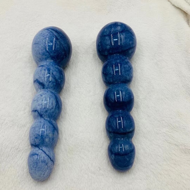 天然水晶 蓝东陵水晶按摩棒摆件 图 8