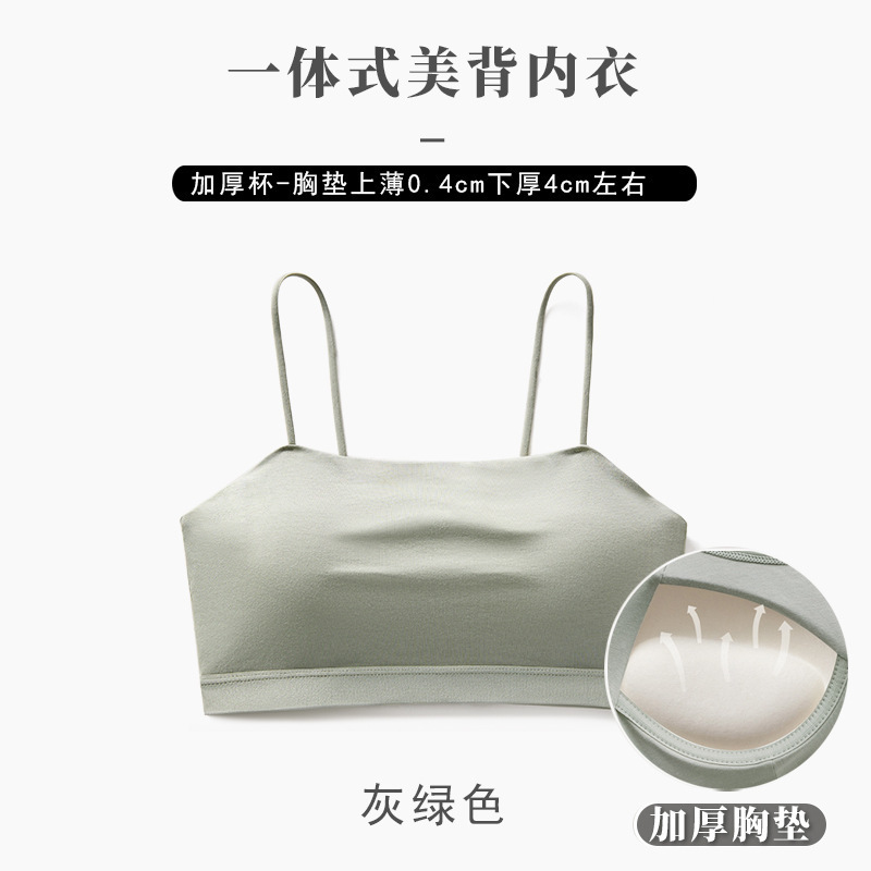 小吊带背心女内搭夏带胸垫抹胸衣外穿裹胸文胸美背一体固定杯内衣|undefined