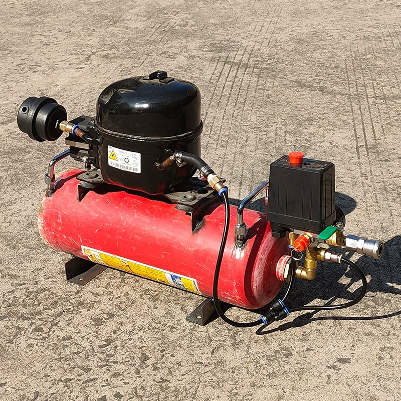 Старый пожарный огнетушитель, пустой бак, небольшой газовый бак, модифицированный воздушный компрессор, 5 л, 10 л, резервуар для хранения газа, компрессор, модифицированный резервуар для воздушного насоса