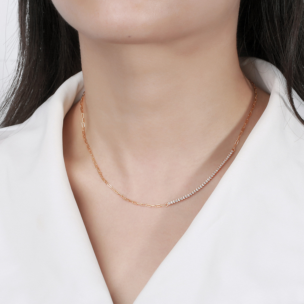 Spring Ring Trigger Clasp Closure Clasp Closure Type 18K Gold Plated, White Gold Plated Plating Material 925 Silver Pendant Material Chain Inlay Material 1 Piece Simple Style Geometric Solid Color Sterling Silver Plating 14k Gold Plated Necklace