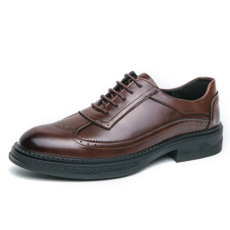 Transfronterizos zapatos de cuero retro de tamaño grande primavera y otoño 2024 nuevo hombre bloque correa de negocios zapatos casuales de cuero image 7