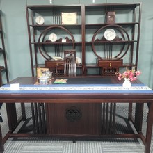 沈阳本地工厂新中式实木茶桌茶台乌金木茶水桌茶水台老总办公室桌