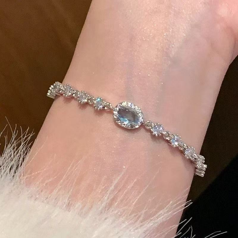 블루 솔리테어 지르콘 팔찌