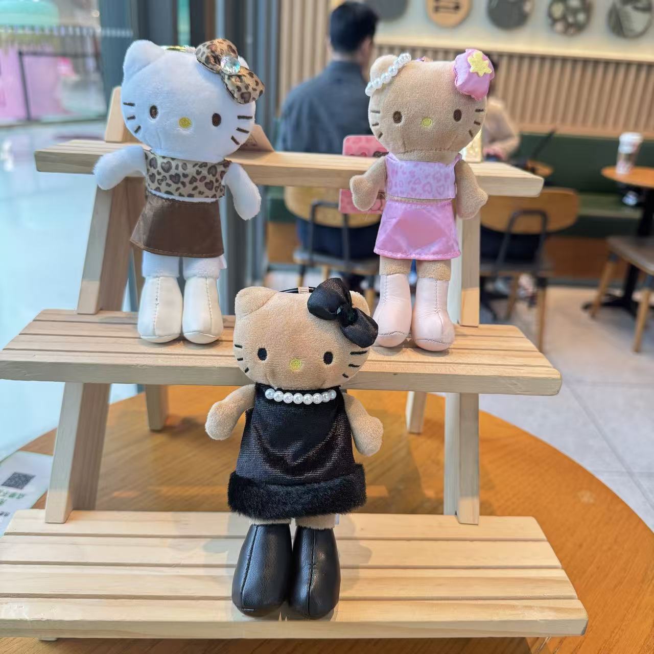 日系卡通NIC豹纹黑皮爱心扣长腿KT黑裙长腿挂件钥匙扣包包少女心