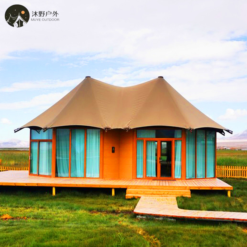 Liaoning al aire libre camping turismo Resort de lujo en forma de pico tienda de campaña al aire libre campamento residencial Hotel fabricante