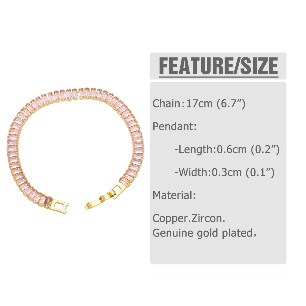 Fashion Simple Half Stitching Zircon Inlaid Chain Bracelet Wholesale