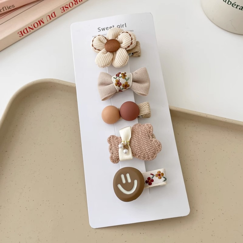 Las horquillas de color café para bebés no dañan el sudor, las pinzas para el cabello, los niños, los lindos clips, los sombreros, las mujeres 2025, las nuevas horquillas al por mayor