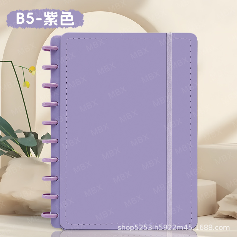 A5 macarrón botón de hongos cuaderno de cuaderno PU elástico cuaderno de cuadernos de papelería image 7
