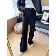 镇店超模裤!超显瘦立体分割微喇裤女 冬季款加绒阔腿牛仔喇叭裤