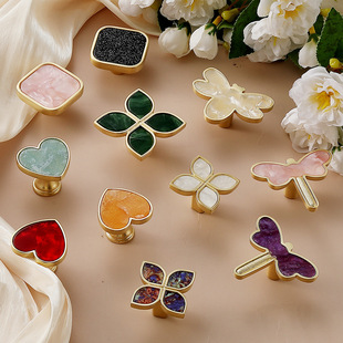 Bee Dragonfly Handle Cabinet Door Drawer Wardrobe Cabinet New Chinese Style Modern Simple Single Hole Handle