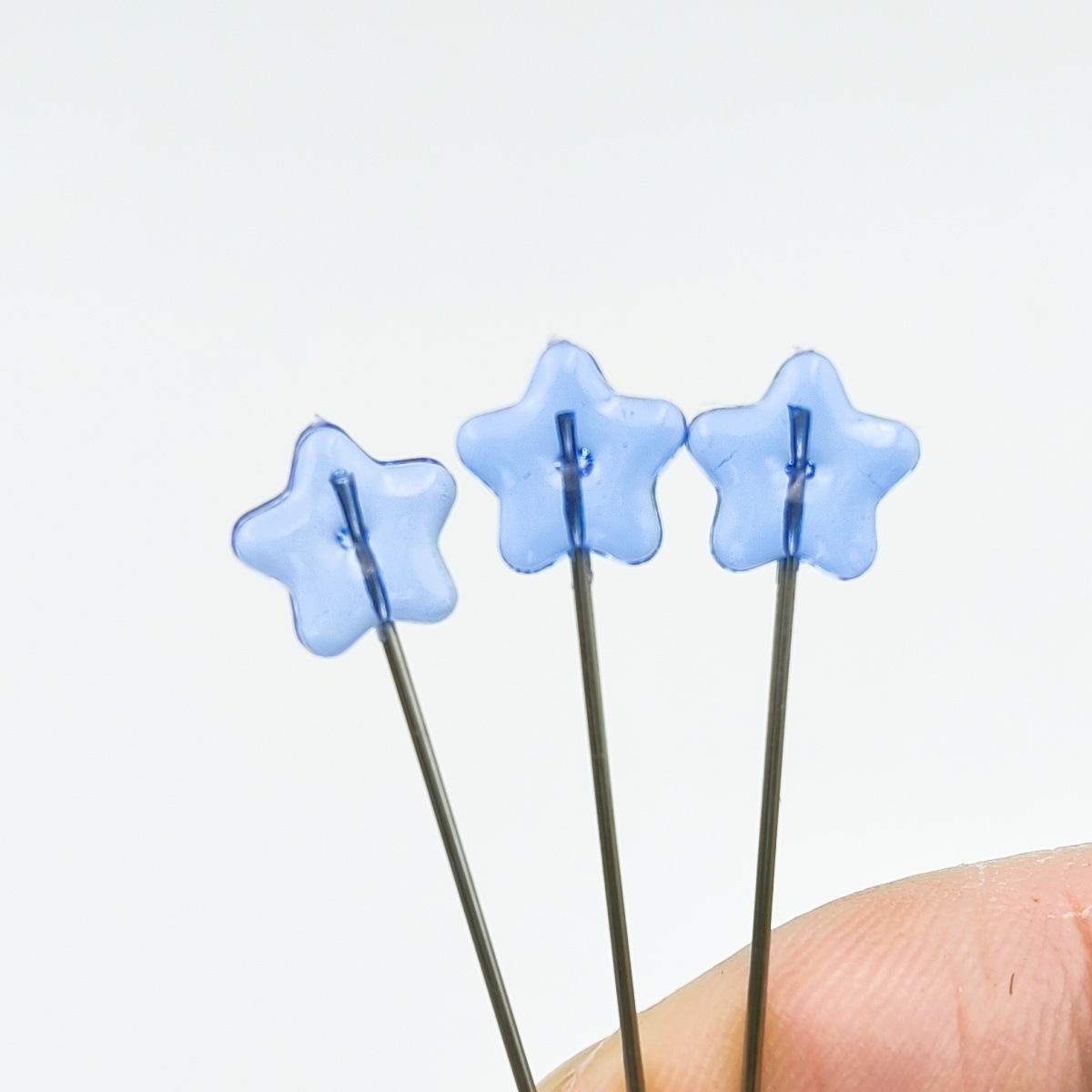 Suministro transfronterizo color transparente estrella de cinco puntas tridimensional alfiler DIY joyería hecha a mano flor regalo decoración aguja fija