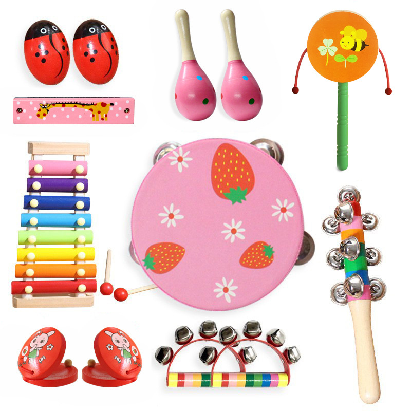 Orff percusión traje de Kindergarten enseñanza ayudas tablero arena martillo pandereta juguete los niños traje color al por mayor