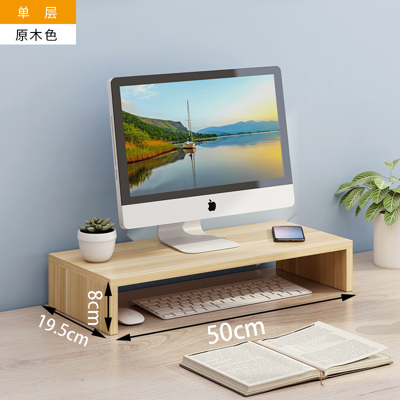 Estante elevador para monitor con cajones para almacenamiento en escritorio, organizador para dormitorio estudiantil, cajón elevador.