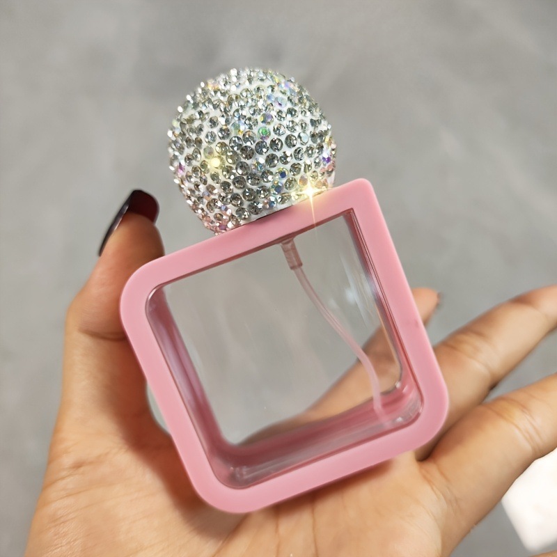 镶钻轻奢方型香水分装瓶旅行便携喷雾2025亚马逊跨境热卖工厂批发