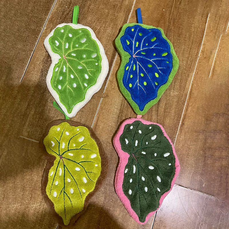 Cross-Border Popular Tropical Leaves Super Soft Hand Towel Decontamination Kitchen Household Cleaning Towel Hanging Hand Towel Cross-Border Popular Tropical Leaves Super Soft Hand Towel Decontamination Kitchen Household Cleaning Towel Hanging Hand Towel